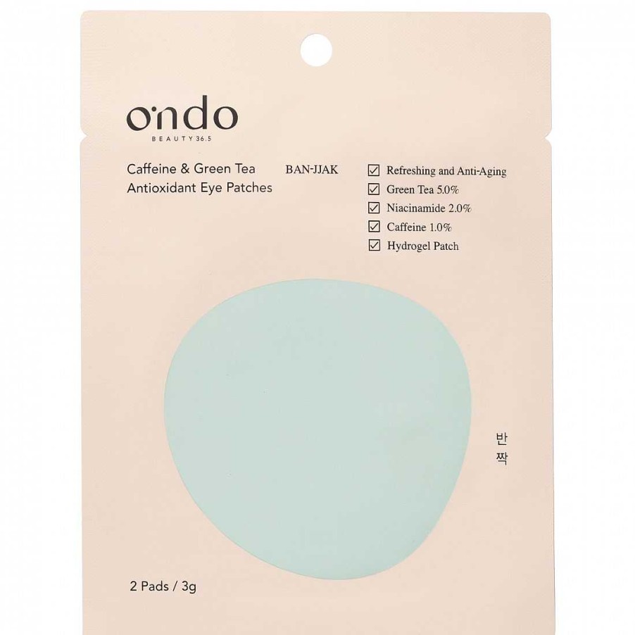 Ondo Beauty 36.5 Caffeine & Green Tea Antioxidant Eye Patches Contorno De Ojos