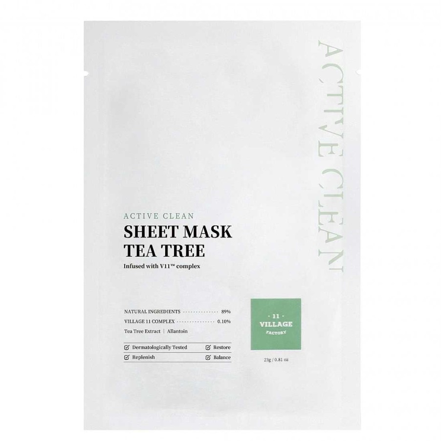 Village 11 Factory Active Clean Sheet Mask Tea Tree Embarazo Y Lactancia